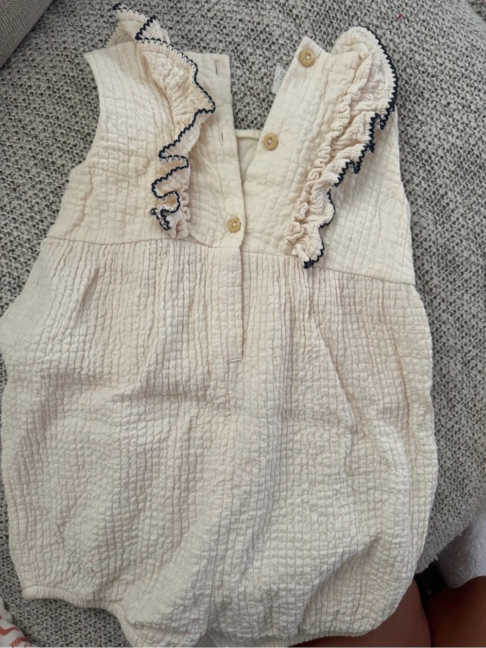H&M Cream Ruffle Bubble Romper